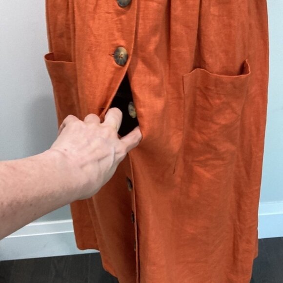 Linen Tank Maxi Dress Orange dress with button front nwt - Picture 7 of 15